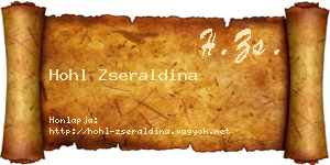 Hohl Zseraldina névjegykártya